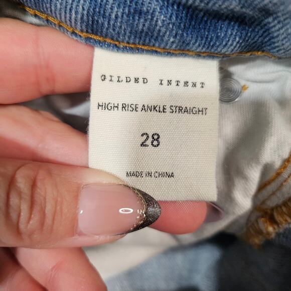 Gilded Intent Two-Tone Straight Leg Jeans - Picture 4 of 4